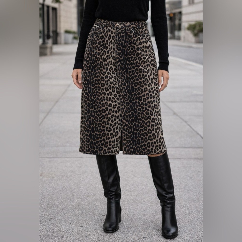 Zara denim midi skirt with slit